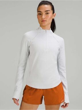 lululemon athletica Ventscape Light Gray Half-Zip Long Sleeve Top